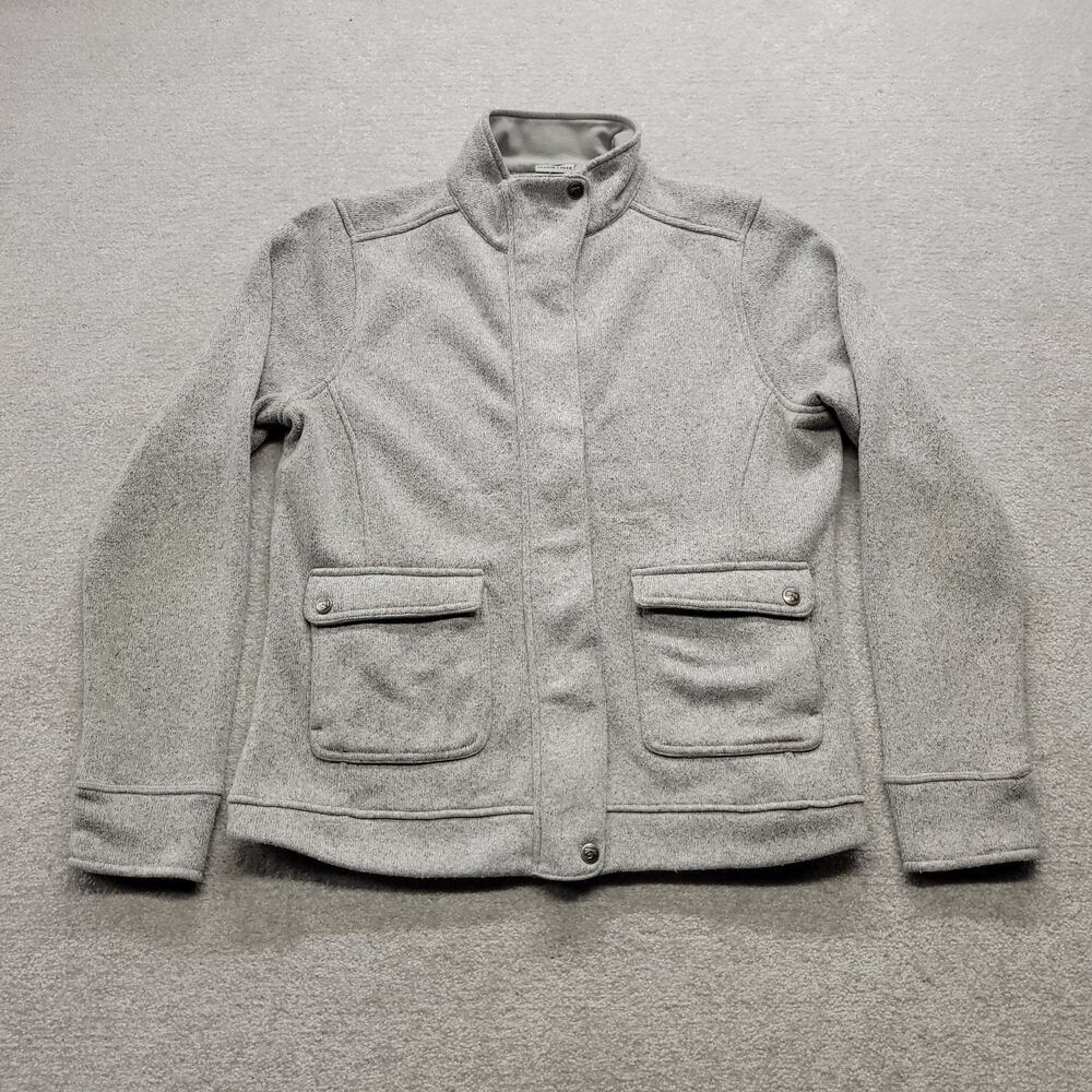 Storm Creek Women's Large Sweater Fleece Jacket Gray Full Zip Sherpa Lined